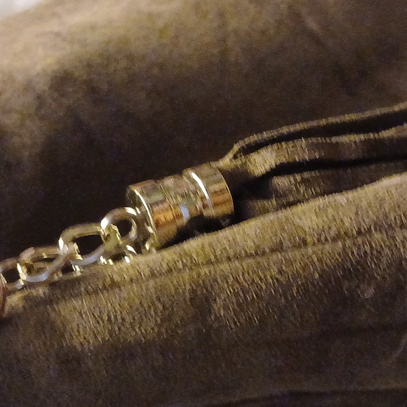 Bella Russo Brown Faux Suede Slouched Purse Green - Picture 7 of 7